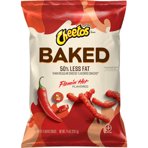 Bag of CHEETOS® Baked Crunchy FLAMIN’ HOT® Cheese Flavored Snacks