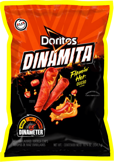 Bag of DORITOS® DINAMITA® FLAMIN’ HOT® Queso Flavored Rolled Tortilla Chips