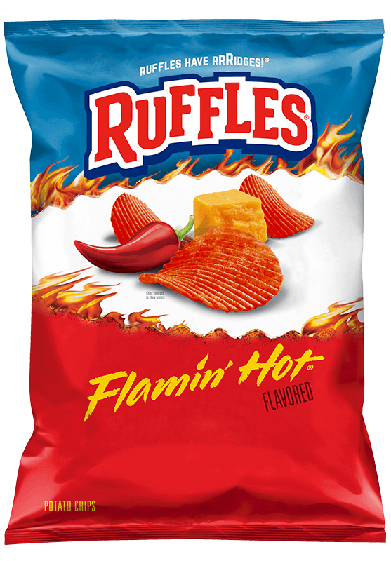 Bag of RUFFLES® FLAMIN' HOT® FLAVORED POTATO CHIPS